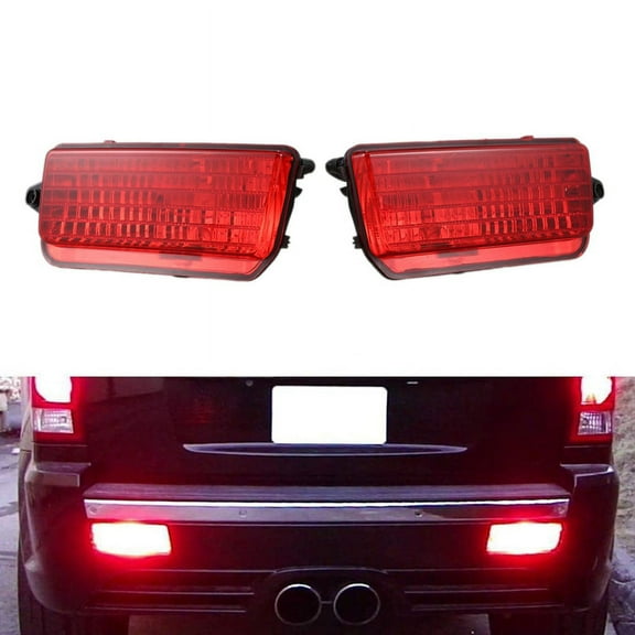 2Pcs Rear Tail Lamp Bumper Fog Lights Driving Lamps 55156102AA 55156103AA for Grand 2005-2009,2 x Fog Lights,Red