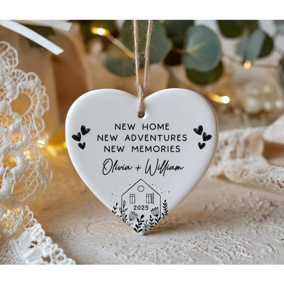 New Home Ornament 2025, Personalized Housewarming Keepsake, Couple Home Gift