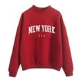 thumbnail image 2 of Black and Friday Clothing Sales Idoravan Casual Womens Sweatshirts Long Sleeve ,Women's Christmas Printing Solid Loose Long Sleeve Sweater Long Sleeve Top Sweatshirt Red M, 2 of 4