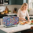 thumbnail image 6 of ZIATUBLES Boho Mandala Flower Print Toaster Oven Cover Dust Stain Kitchen Appliance Protection with Side Pocket Easy to Clean Home Counter Decorative Accessories, 18.5" x 14.5" x 9", 6 of 8