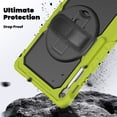 thumbnail image 7 of Heavy Duty Case for Samsung Galaxy Tab S10 FE+ 13.1 Inch 2025 (SM-X620/X620B), Rugged Full-Body Protective Cover with 360° Rotating Stand Shoulder Strap Hand Strap & Built-in Screen Protector, 7 of 7
