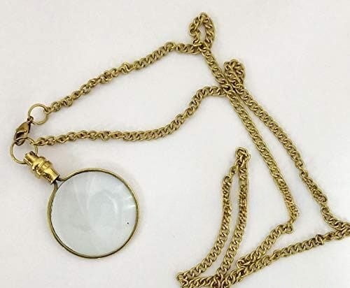 Brass Magnifier Locket Zoom Necklace Style Magnifying Glass Gift Item Rustic Vintage Home Decor Gifts
