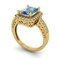 thumbnail image 2 of Halo Engagement Ring for Women - 2.78ct Blue Moissanite in 18K Yellow Gold Promise Ring, 2 of 6