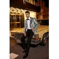 thumbnail image 3 of COOFANDY Men Sequin Blazer Jacket Dress Coat Shiny Slim Fit Blazer Luxury Big and Tall Tux, 3 of 10