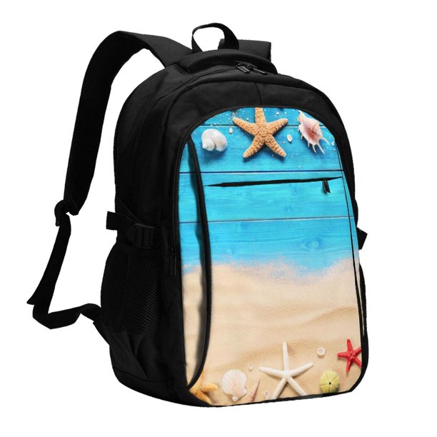 Easygdp Boards and Beach Mochila para Laptop de Viaje con Puerto USB, Mochila para Laptop con Puerto de Carga USB para Mujeres y Hombres