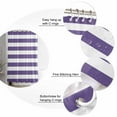 thumbnail image 3 of Purple and Shower Curtain, 36" x 72", White Stripes Waterproof Bathroom Curtain Washable Shower Curtain Set with 12 Hooks, 3 of 6