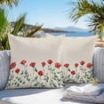 thumbnail image 4 of Outdoor Pillow Cover Red Rose Set of 2 Waterproof Throw Pillowcases Linen Background Decorative Patio Furniture Pillows for Couch Garden Indoor & Outdoor Use, 4 of 9