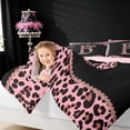 thumbnail image 4 of meiyoeat Cheetah Print Bowknot 7 Pieces Bedding Comforter Set For Girls,Pink Leopard Initial B Full Bedding Set For Kids,pink Reversible, 4 of 7