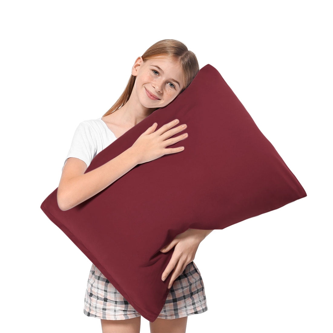 Unique Bargains 2-Piece Soft Microfiber Pillowcases, Standard, Burgundy