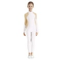 thumbnail image 2 of iiniim Kids Girls Sparkly Long Sleeve Full Body Unitard Gymnastics Leotard Bodysuit Ballet Dancewear White 12, 2 of 7
