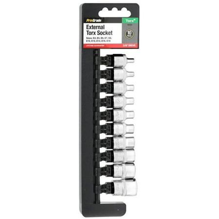 

Pro-Grade 19023 0.37 in. Drive External Torx Socket Set - 10 Piece