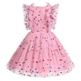 thumbnail image 6 of IDOPIP Baby Girls Sequins Tutu Dress Butterfly Daisy Polka Dots Princess Tulle Evening Gown, 6 of 8