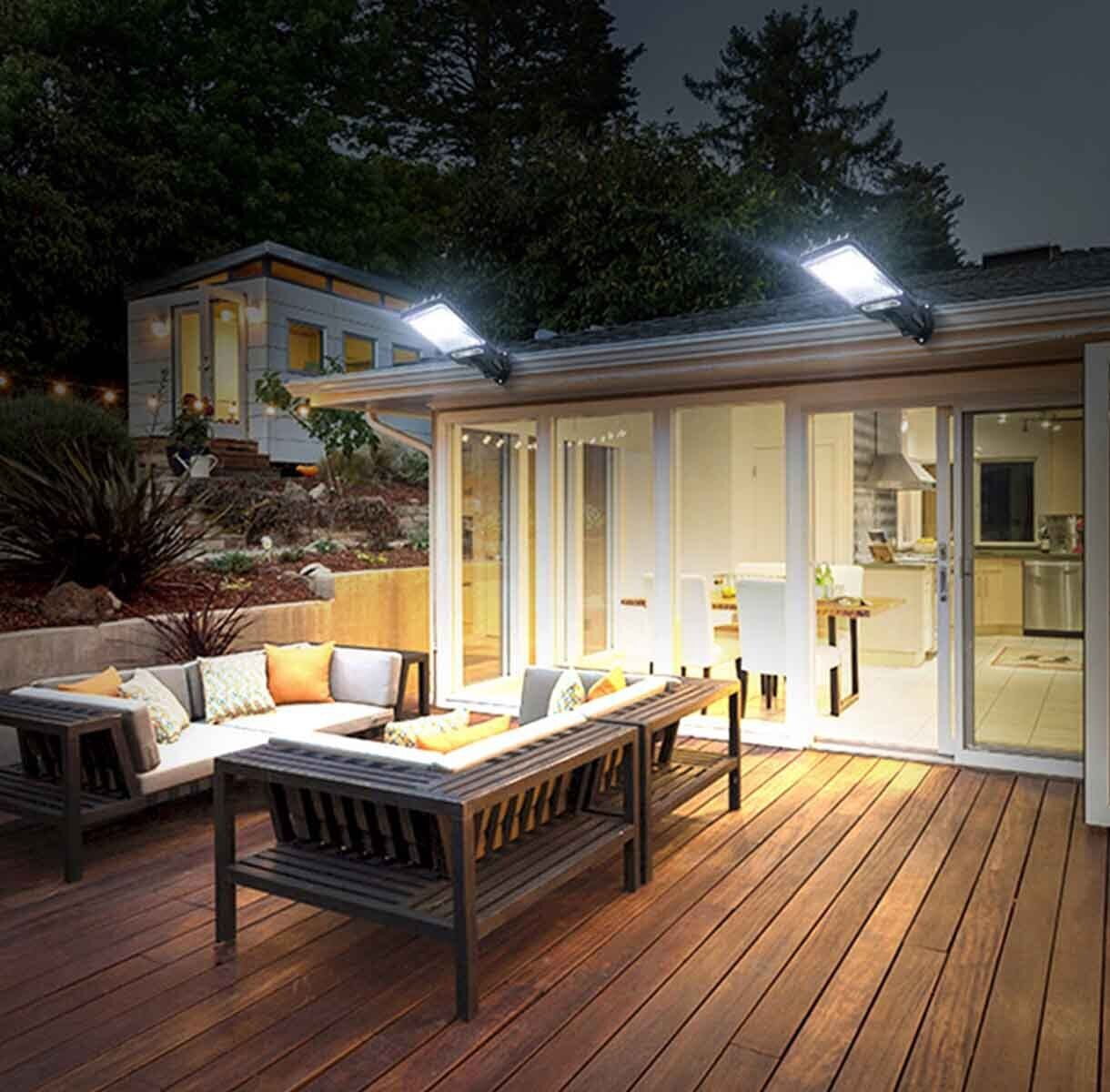 3x 990000LM LED Solar Street Light Commercial Dusk To Dawn Outdoor Road Wall Lamp