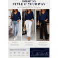 thumbnail image 6 of DOKOTOO Blouses for Women Dressy Casual Ruched V Neck Smocked Tops 3/4 Sleeve Loose Fit Shirts, 6 of 10