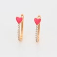 thumbnail image 3 of Aretes Arracadas P/ Dama Swarovski Corazón Rosa Oro 18K Lam dorado Unitalla, 3 of 7
