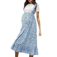 thumbnail image 3 of Youmylove Summer Women Maternity Dress Short Sleeve Nursing Baby Dress Nightgown Breastfeeding Suspender Dress Photoshoot Baby Shower Pregnancy Sundress, 3 of 7