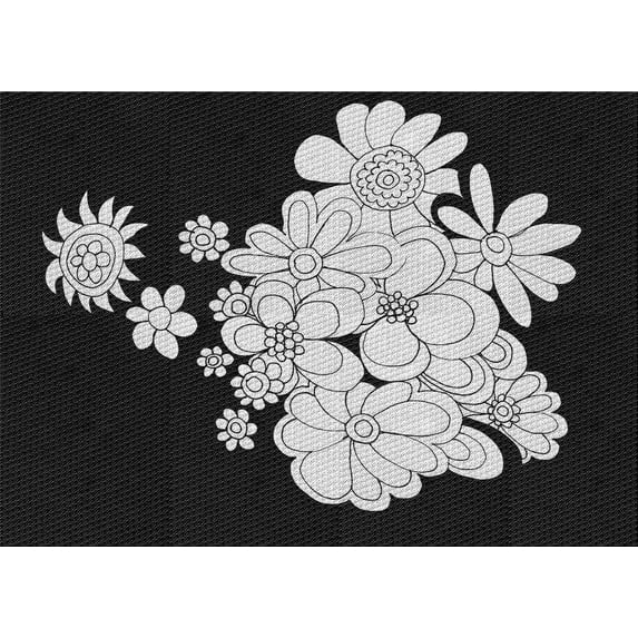 Ahgly Company Machine Washable Indoor Rectangle Transitional Night Black Area Rugs, 5' x 7'