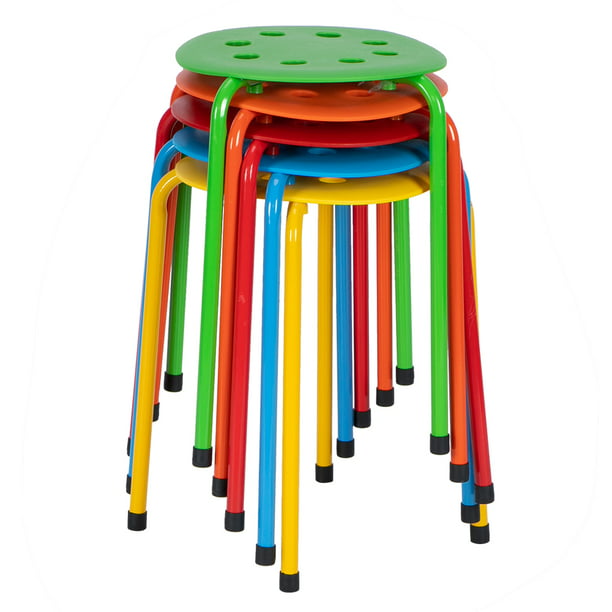 17 3in Plastic Stack Nesting Stools, Plastic Stackable Bar Stools