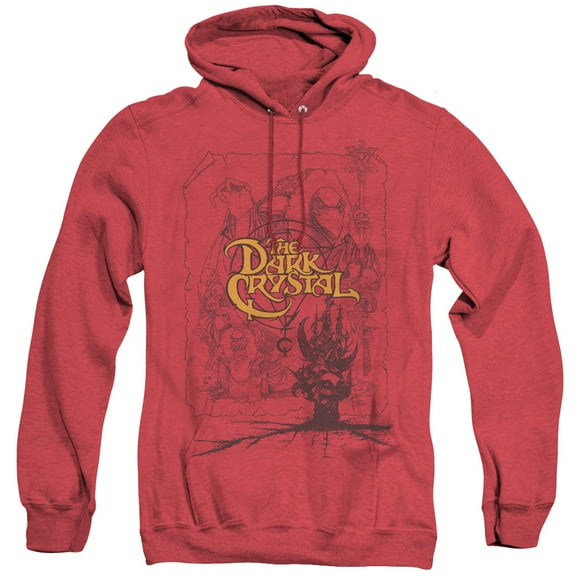 Dark Crystal/Poster Lines Adult Heather Hoodie Sweatshirt Red