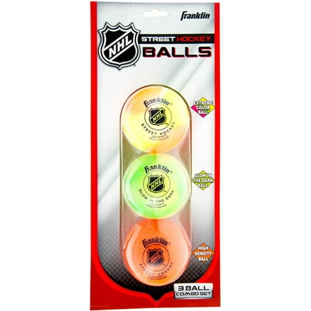 Franklin Sports Street Hockey Ball Combo, 3-Pack (Best Street Hockey Ball)