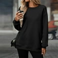thumbnail image 2 of VISALY Pullover Crewneck Sweatshirt for Womens Plus Size Sweatshirts Casual Pullover Long Sleeve Shirts Soft Comfy Loose Fit Top Tunic Sweatshirts Lightweight Sweatshirt Black L, 2 of 8