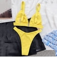 thumbnail image 6 of BONIXOOM Two Piece Swimsuit For Women Tankini None Solid Bikinis Bikini Summer Swimwears on Clearance Yellow Size 6, 6 of 6
