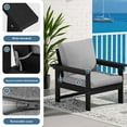 thumbnail image 6 of JUSTLET 2 Pieces HDPE Patio Furniture Set, Outdoor Patio Conversation Sets with Thick Cushion, 3-Seater Couch, 1 Coffee Table for Balcony, Backyard, Poolside,Porch, Black Frame with Grey Cushion, 6 of 8