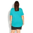 thumbnail image 2 of Avenue Women's Plus Size Split Neck Top Short Sleeve - Cotton, Female, 2 of 3