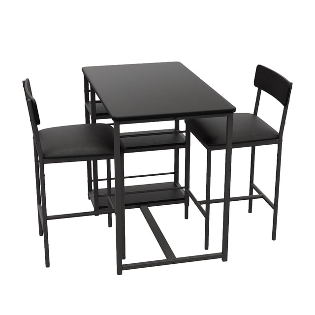 QinaQin Set de 2 bancos altos modernos para isla de cocina, asiento de 25.5 pulgadas, respaldo, tapizado en piel sintética, estructura metálica y reposapiés para mayor comodidad