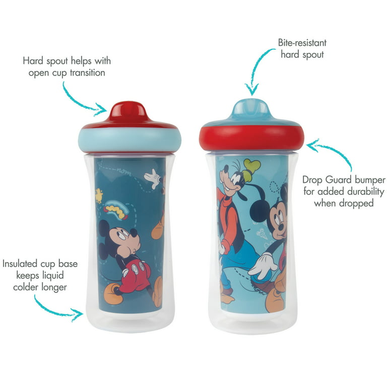 Disney Mickey Mouse Insulated Hard Spout Sippy Cups, 9oz 2 Ct