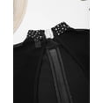 thumbnail image 5 of iiniim Kids Girls Shiny Rhinestones Long Sleeve Mesh Splice Figure Ice Skating Leotard Dress Black 12, 5 of 7