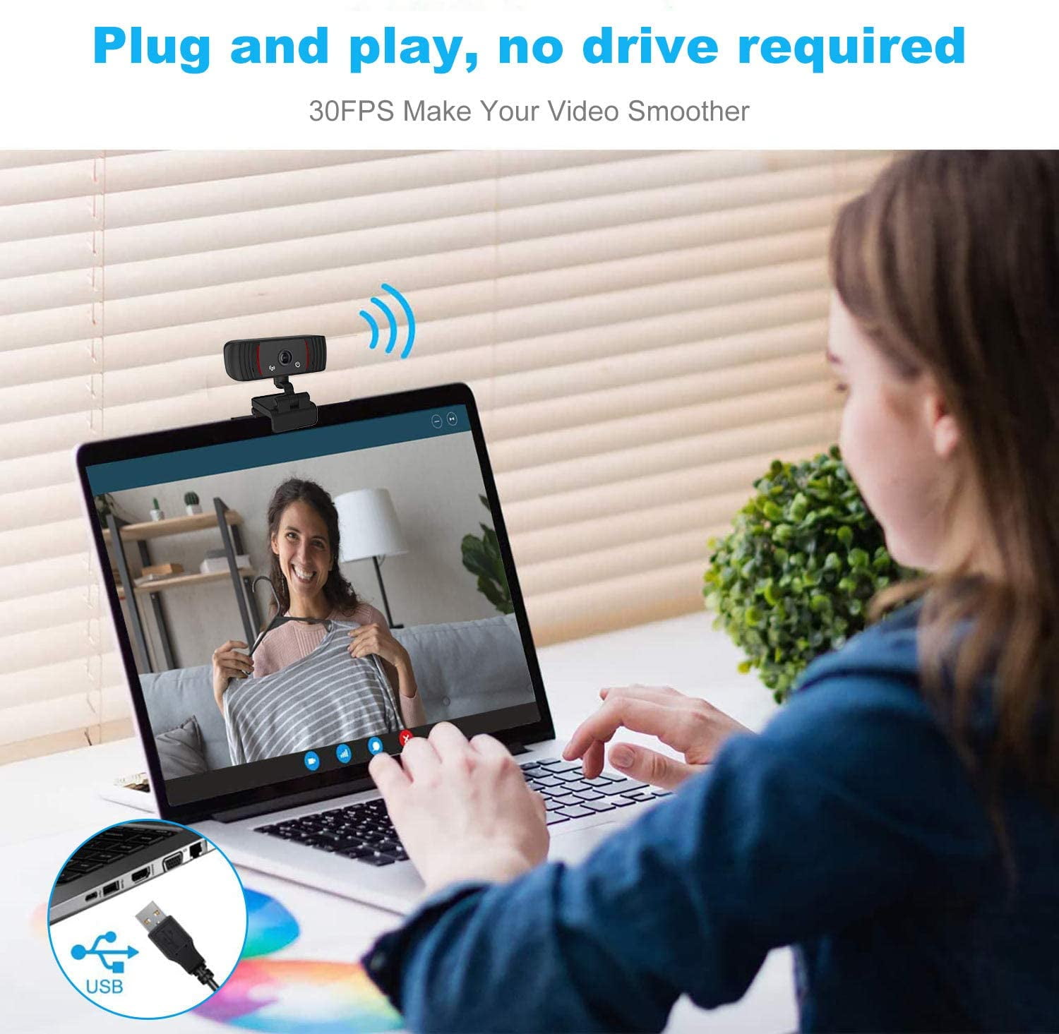  USB Webcam with Microphone,HD PC Camera Web Camera 360-Degree  Swivel Clip on Web Cam, Auto Color Correction & Auto Focus for Online  Chatting Video Recording Broadcasting : Electronics