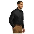 thumbnail image 4 of Port Authority Men's Long Sleeve Carefree Poplin Classic Fit Shirt Deep Black 4X-Large, 4 of 4