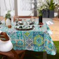 thumbnail image 3 of Mantel DII de vinilo con estampado de azulejos españoles, 70 cm, redondo, impermeable, 3 of 7