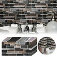 thumbnail image 2 of 5 Sheet Peel and Stick Backsplash Waterproof Stone Backsplash Tile Marble Self Adhesive Peel and Stick on Backsplash for Kitchen Bathroom Fireplace Cabinet 4"x8" Black, 2 of 7