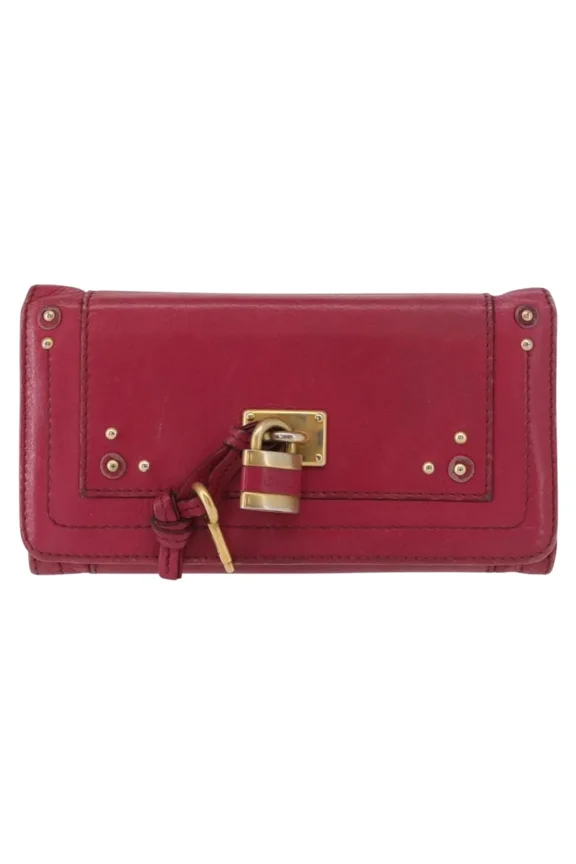 Pre-Owned Chloe Paddington Leather Pink Leather Wallets Accessory