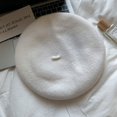 thumbnail image 1 of LinYooLi Wool Woolen Net Red Beare Hat Female Autumn And Winter New Big Head Circumference Showed Face Small Temperament Versatile Painter Hat, 1 of 9