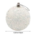 thumbnail image 3 of Large White Glitter Christmas Ball Ornament, 5.91 Inch Sparkling Hanging Bauble, Shatterproof Xmas Tree Decor, 3 of 9