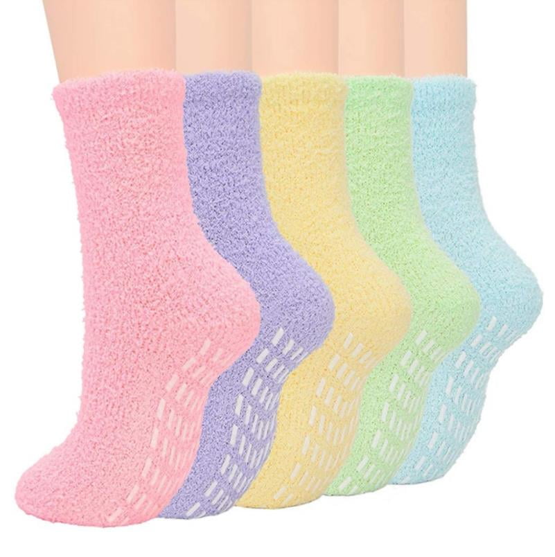 5 Pairs Women Warm Super Soft Plush Slipper Sock Winter Fluffy Microfiber  Crew Socks Casual Home Sleeping Fuzzy Cozy Sock - Walmart.com