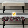 thumbnail image 6 of POLERO Sretch Bench Covers Slipcover Sugar Skull Rose Print Dining Bench Cover with Elastic Band Home Decoration Washable Rectangle Piano Chair Cover for Dining Room, Living Room, Garden, 6 of 7
