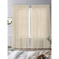 thumbnail image 3 of Vintage Cream Sheer Curtains 108 Inch Length 2 Panels Set for Living Room/Bedroom, Farmhouse Retro Beige Solid Color Semi Curtain Sheers Drapes Rod Pocket Curtains Window Treatment Set 52''x108''x2, 3 of 7