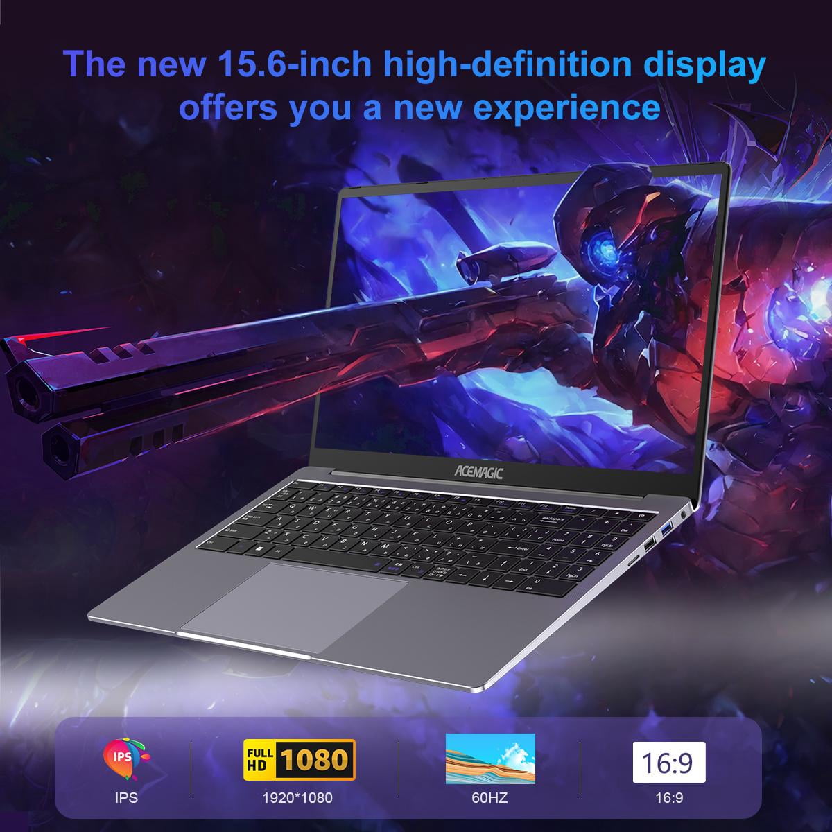 Laptop 15.6 in FHD Gaming Laptop AMD Ryzen 5 7430U 16GB DDR4 512GB SSD with Windows 11 Pro