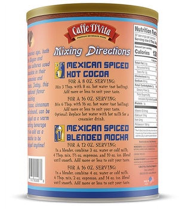 (4 Pack) Caffe D'Vita Mexican Spiced Cocoa Mix, 3lb. Canisters