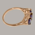 thumbnail image 4 of LBG British Made 10k Rose Gold Natural Amethyst Womens Trilogy Ring - 33 size options - Size 11.75, 4 of 5