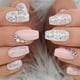 thumbnail image 4 of Uñas postizas de cobertura completa, Uñas postizas acrílicas, purpurina, mariposa, diamantes de imitación, color rosa degradado, 24 unidades, 4 of 4