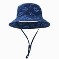 thumbnail image 2 of TOWED22 Baby Sun Hat Toddler Boys Girls Bucket Hats Kids UPF 50+ Sun Protection Summer Beach Hats(Dark Blue,3-4 Y), 2 of 4