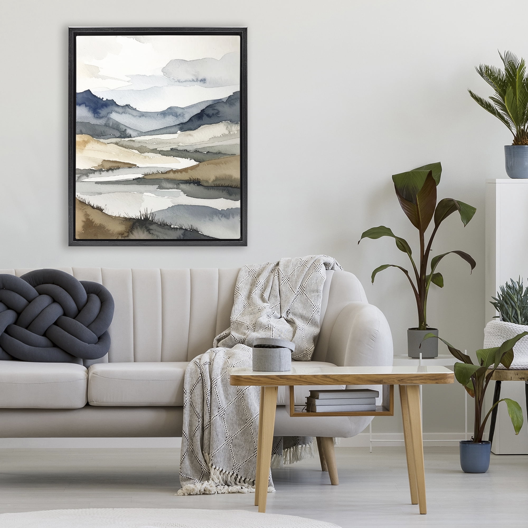 Stupell Industries Flow Of Water River Black Framed Floater Canvas Wall Art, design by Alonza Saunders