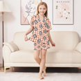 thumbnail image 6 of FORMRS Niños Short Sleeve Top and Pants Pajama Set Unisex Satin 2-Piece Sleepwear, Sizes 13-14Y, Orange Plaid Horse Pattern, 6 of 8