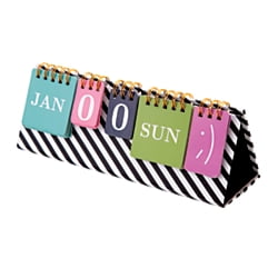 Perpetual Desk Calendar - See Jane Work® Perpetual Desktop Calendar, Black, January To December