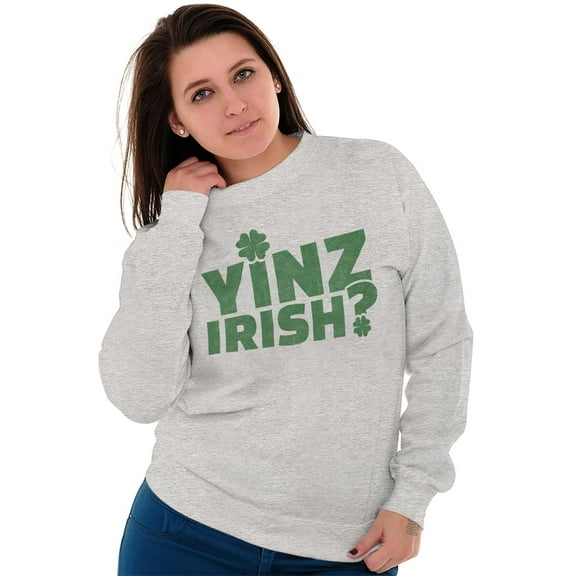 Yinz Irish Funny St Patrick's Day Sweatshirt for Men or Women Brisco Brands S